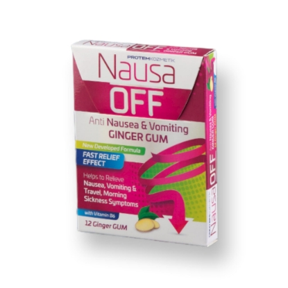 Picture of NAUSA OFF ANTI NAUSEA & VOMITING GINGER GUM 12'S