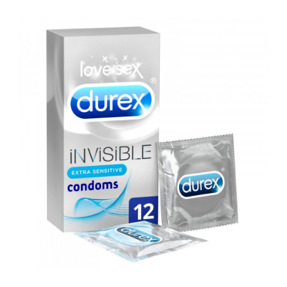 Picture of DUREX INVISIBLE EXTRA LUBE 12 CONDOMS