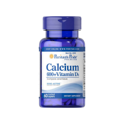 PURITANS  PRIDE CALCIUM 600 + VIT D TAB 60'S