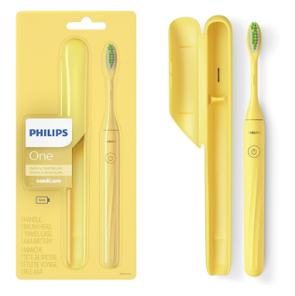 Picture of Philips One by Sonicare Battery Toothbrush, Mango Yellow (HY1100/02)