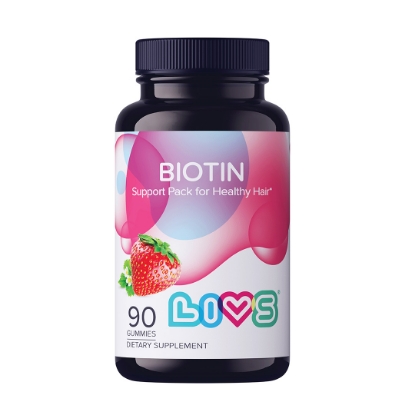 LIVS BIOTIN 10,000 mcg Gummies 90's