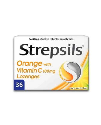 STREPSILS ORANGE WITH VIT-C 36 LOZENGES