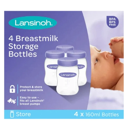 Picture of LANSINOH BREASTMILK STORAGE BOTTLES 4'S