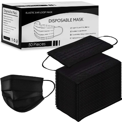 Picture of FADOMED DISPOSABLE FACE MASK (BLACK) 50'S